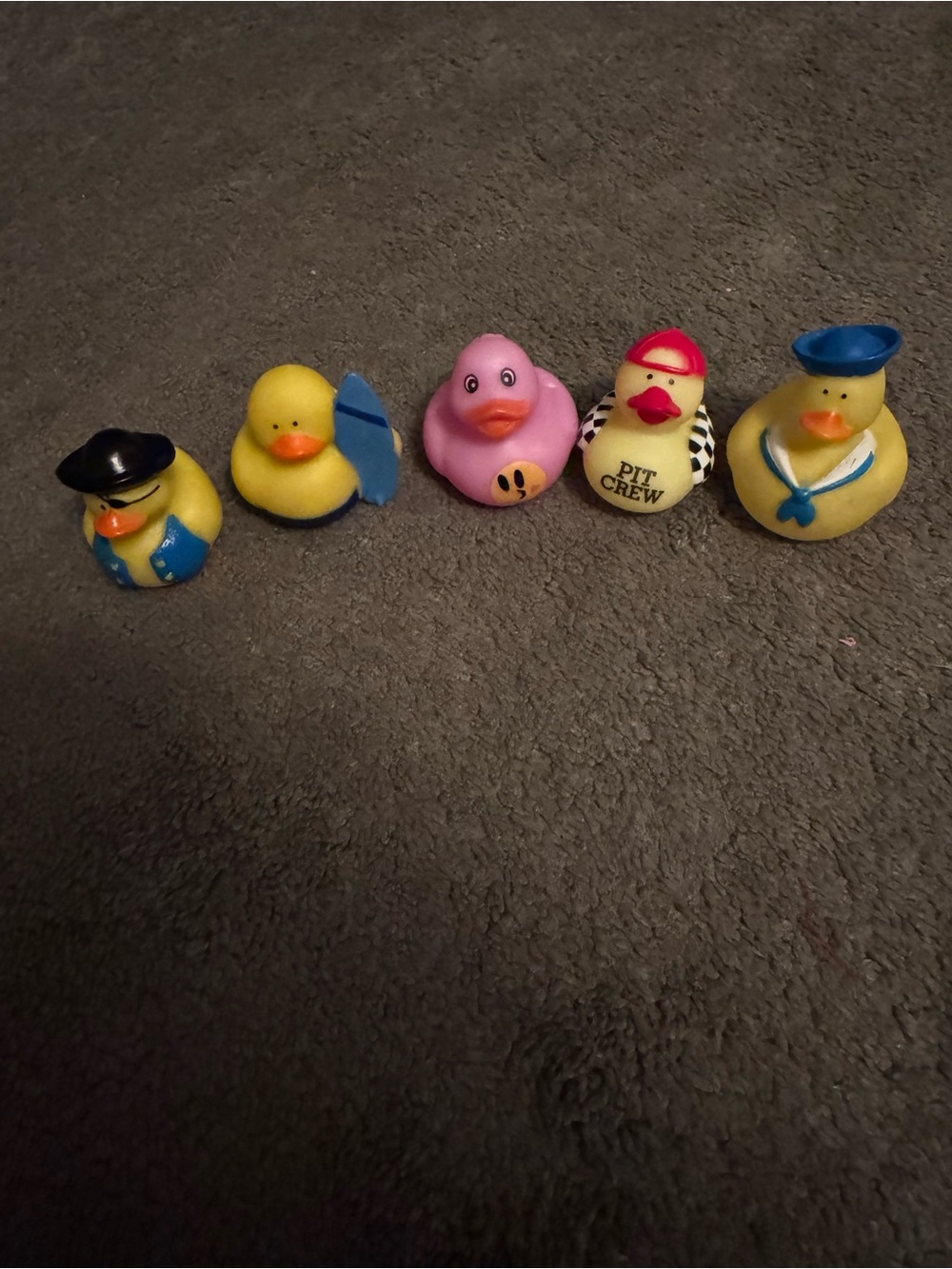 Cute Assorted Yellow Rubber Duck Bath Toy Set - Pink Accent